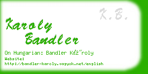 karoly bandler business card